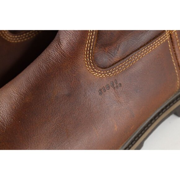 Deadstock Vtg Carolina Mens 15 2E Steel Toe Leather Pull On Cowboy Work Boots main image 6